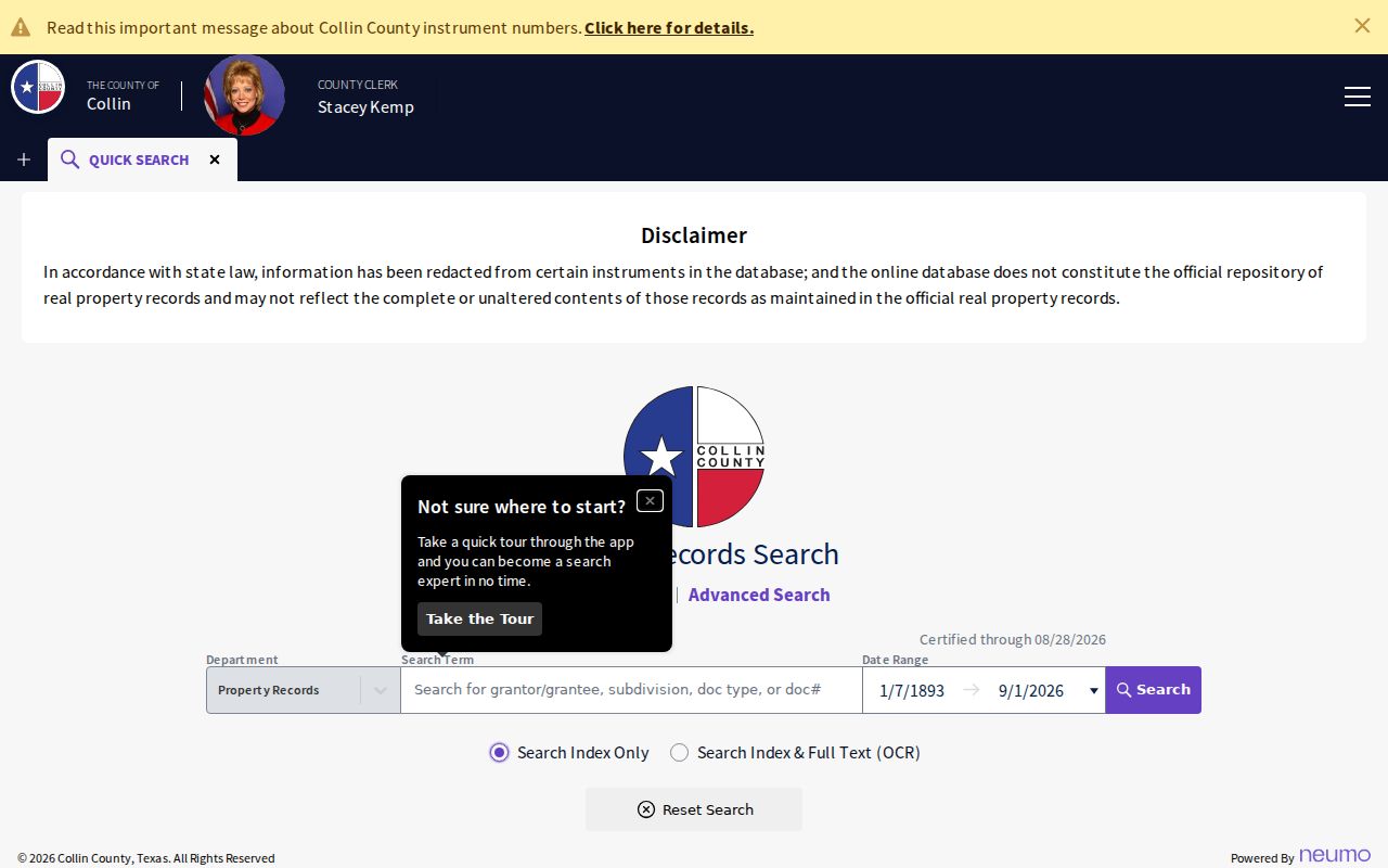 Frisco previous residents Collin County deed index search