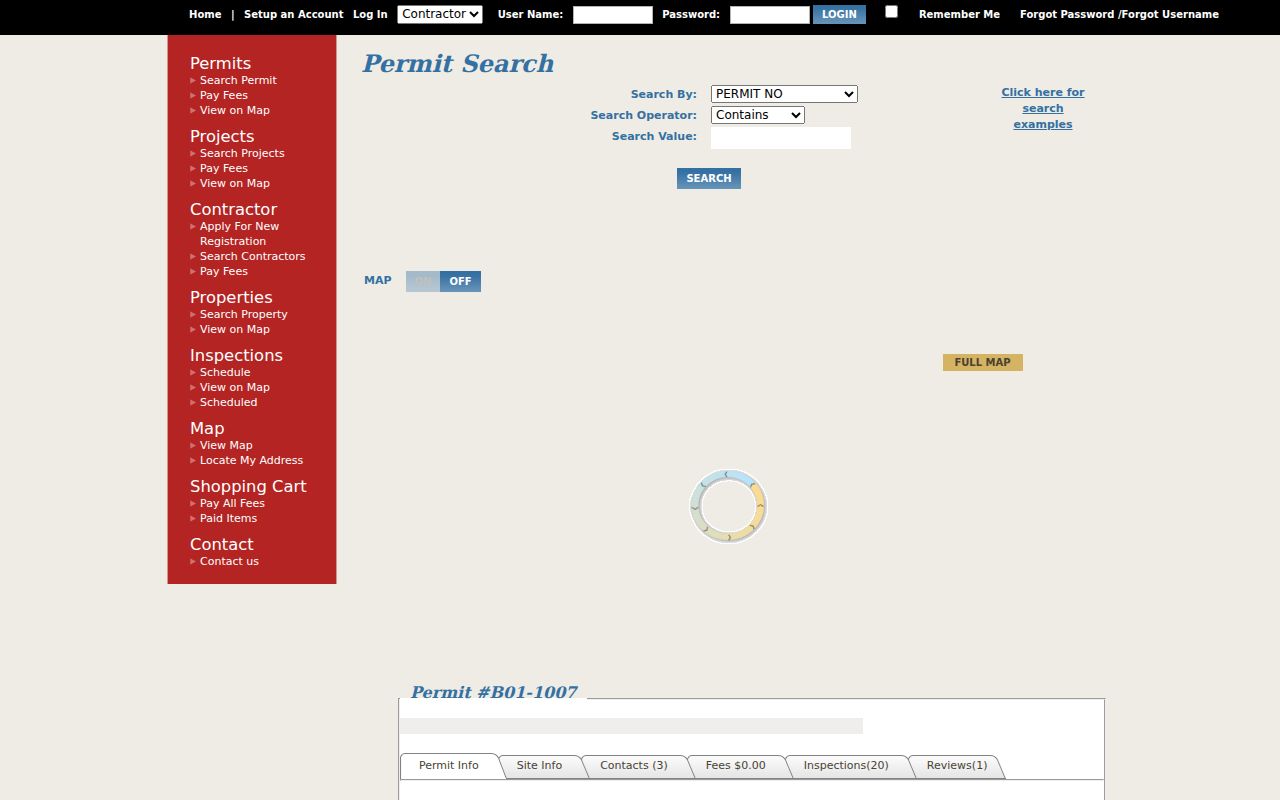 Frisco street directory eTRAKiT permit search record