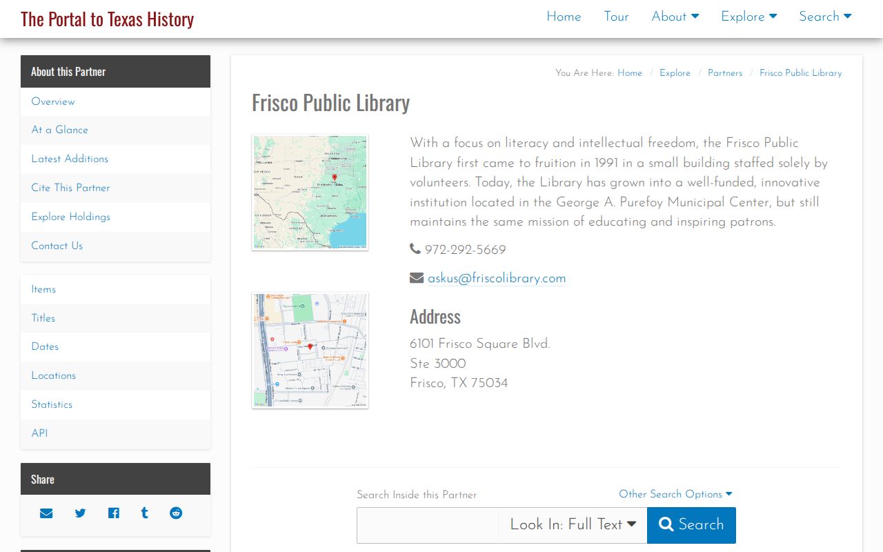 Frisco city directory companion research in the UNT Portal to Texas History collection